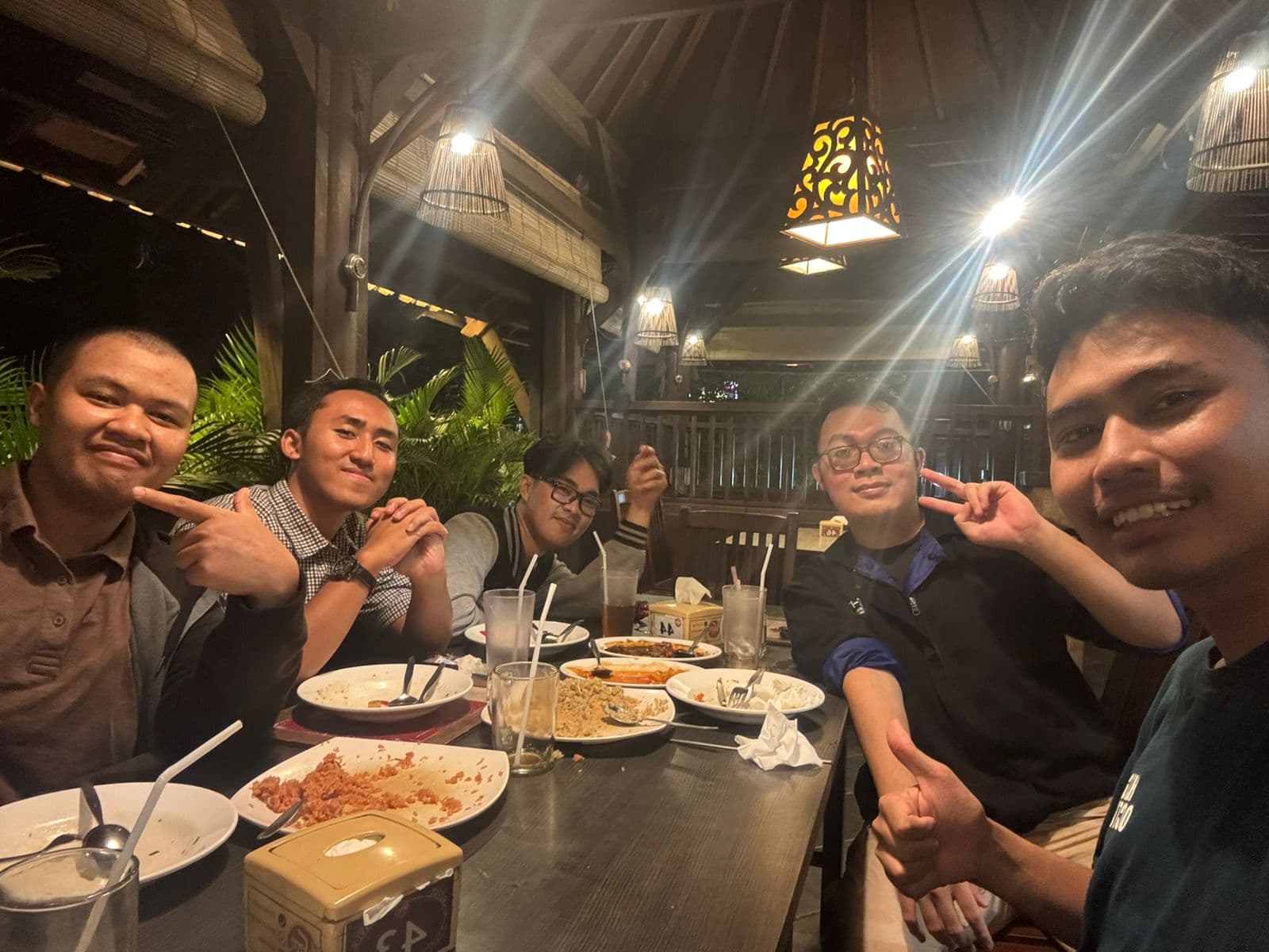 Buka bersama with Armand, Heru, Tama, and Cakno